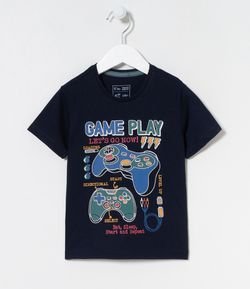 Camiseta Infantil em Algodão Estampa Game  - Tam 1 a 5 anos
