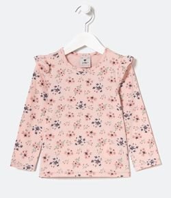 Blusa Infantil em Cotton Estampa Floral - Tam 1 a 5 anos