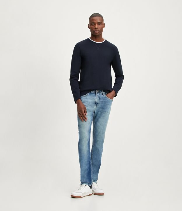 Calça Slim Jeans com Elastano Azul 1