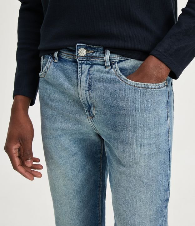 Calça Slim Jeans com Elastano Azul 4