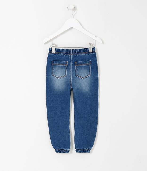 Calça Infantil Jogger em Jeans com Cós Elástico e Amarração - Tam 1 a 5 Anos Azul 2