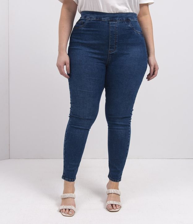 Calça Jegging Jeans com Elástico nas Costas Curve & Plus Size