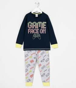 Pijama Infantil Longo Estampa Game - Tam 5 a 14 anos