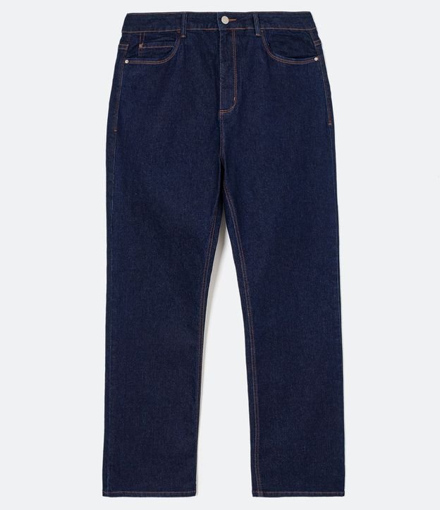 Pantalón Recto Jeans sin Estampado Curve & Plus Size Azul 5