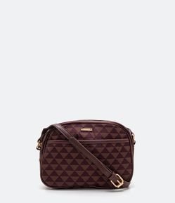Bolsa Transversal Camera Bag com Estampa de Triângulos