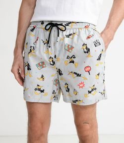 Bermuda com Cós Elástico Estampa Patolino