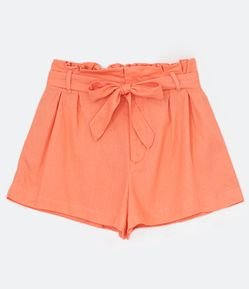 Short Clochard em Linho com Cinto Faixa