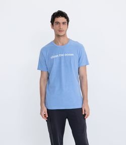 Camiseta Marmorizada com Estampa Ocean