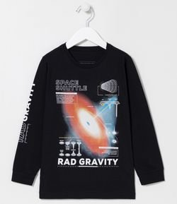 Camiseta Infantil Estampa Galaxias - Tam 5 a 14 anos