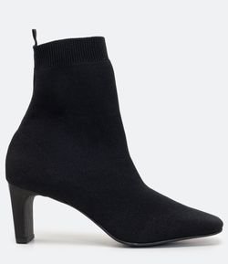 Bota Knit Bico Quadrado Satinato