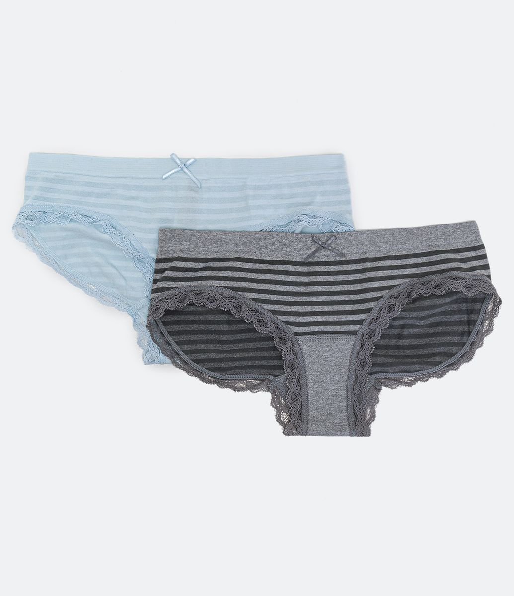 Kit 02 Calcinhas Boyshort em Microfibra com Renda nas Cavas Menor preço em Kit 02 Calcinhas Boyshort em Microfibra com Renda nas Cavas