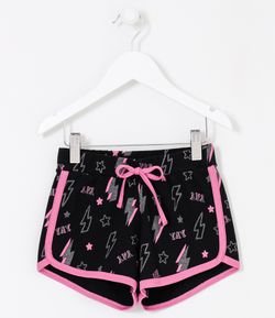 Short Infantil em Cotton Estampa de Raios - Tam 5 a 14 anos