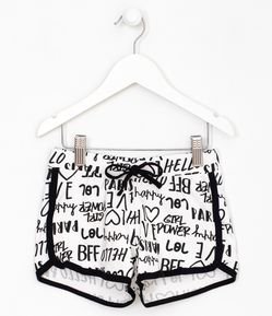 Short Infantil Runner Estampa Lettering - Tam 5 a 14 anos