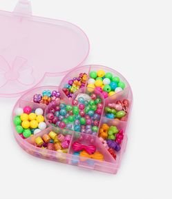 Kit com Miçangas com Embalagem Coração
