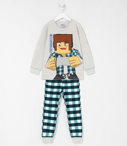 Pijama Infantil Longo Estampa Authentic Games - Tam 5 a 14 anos