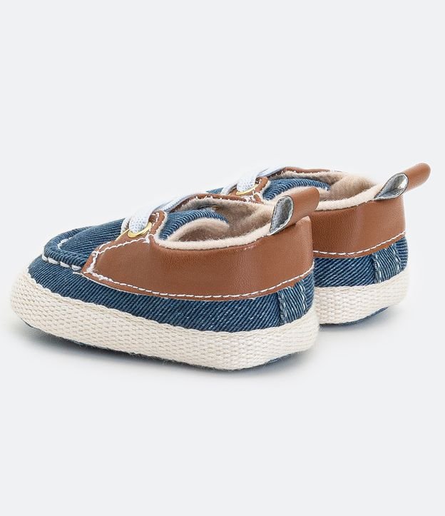Zapato Infantil Mocasín com Detalle Lateral - Talle 0 a 12 meses Azul 3
