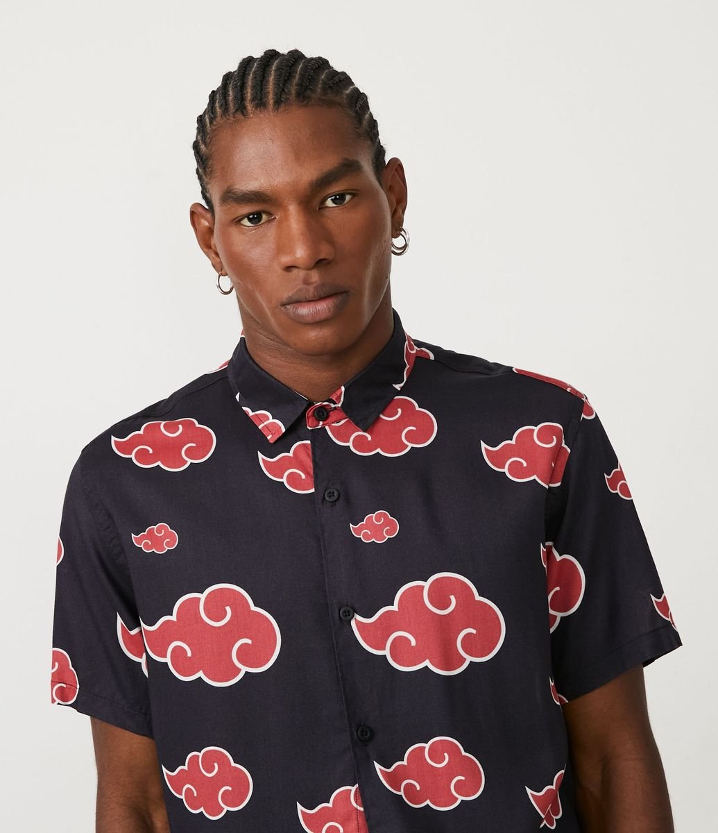 Camiseta Manga Curta Naruto Akatsuki Nuvens Estampado Preto - Camiseta  Masculina - Magazine Luiza