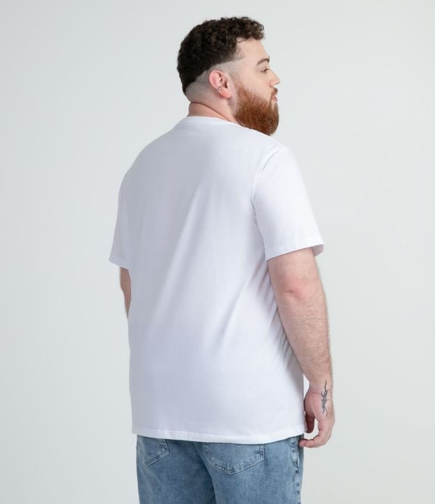 Camiseta Manga Curta em Algodão com Estampa Olhar Mangá Branco 5