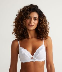 Sutiã sem Bojo com Aro em Renda Floral