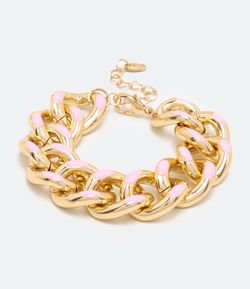 Pulseira em Metal com Elos Grossos e Pintados