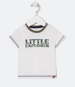Camiseta Infantil com Lettering Camuflado -  Tam 0 a 18 meses