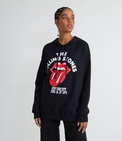 Blusão Fechado em Moletom com Estampa Frontal The Rolling Stones
