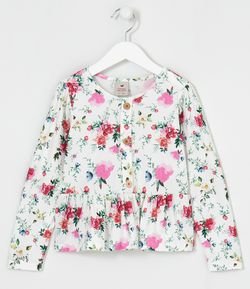 Blusa Infantil Estampa Floral - Tam 5 a 14 anos