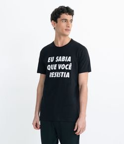 Camiseta Manga Curta em Algodão Estampado Somos Arte Felipe Morozini