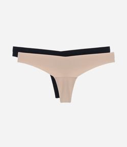 Kit 02 Calcinhas Biquíni Fio em Microfibra com Corte a Laser