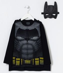 Camiseta Infantil Batman com Acessórios - Tam 2 a 10 anos