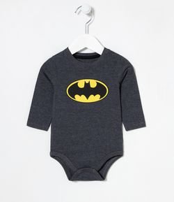Body Infantil Estampa Escudo Batman - Tam 0 a 18 meses