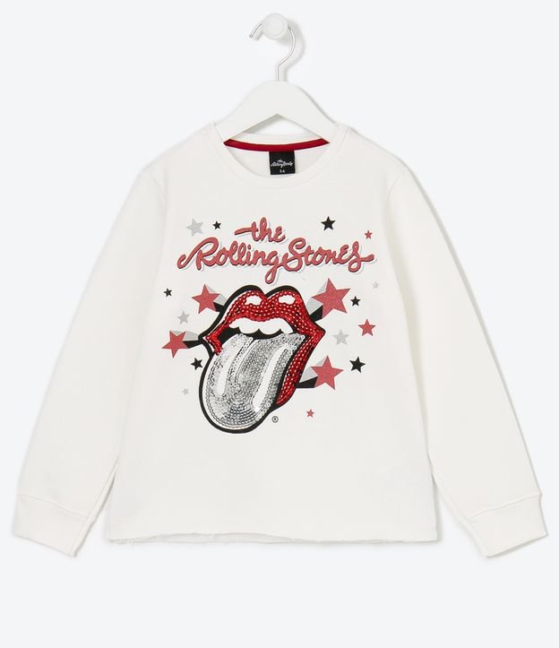 Blusão Infantil Rolling Stones com Paetês - Tam 5 a 14 anos