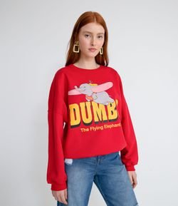 Blusão Fechado em Moletom Estampa Dumbo