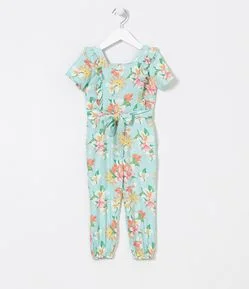 Macacão Infantil em Viscose Estampa Floral - Tam 1 a 5 anos