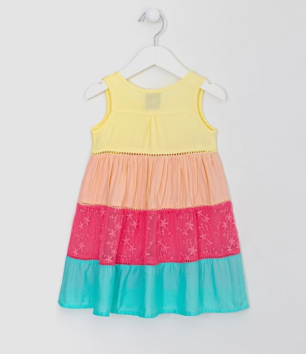 Vestido Infantil en Viscosa con Tul Bordado - Talle 1 a 5 años Multicolores 2