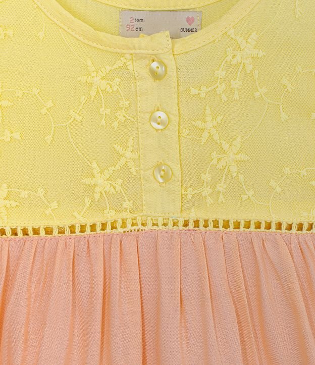 Vestido Infantil en Viscosa con Tul Bordado - Talle 1 a 5 años Multicolores 3
