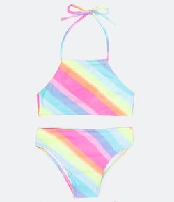 Biquíni Infantil Estampa Colorido - Tam 5 a 14 anos