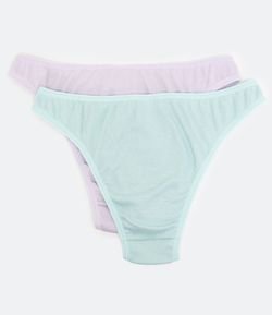 Kit 2 Calcinhas Biquíni em Algodão sem Estampa - Renner