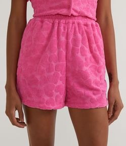 Short Curto em Algodão com Estampa de Corações