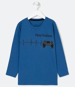 Camiseta Infantil Estampa PlayStation - Tam 5 a 14 anos