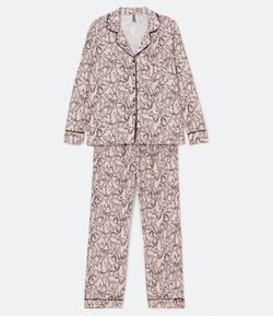 Pijama Americano Blusa Manga Longa e Calça em Viscose com Estampa Bambi