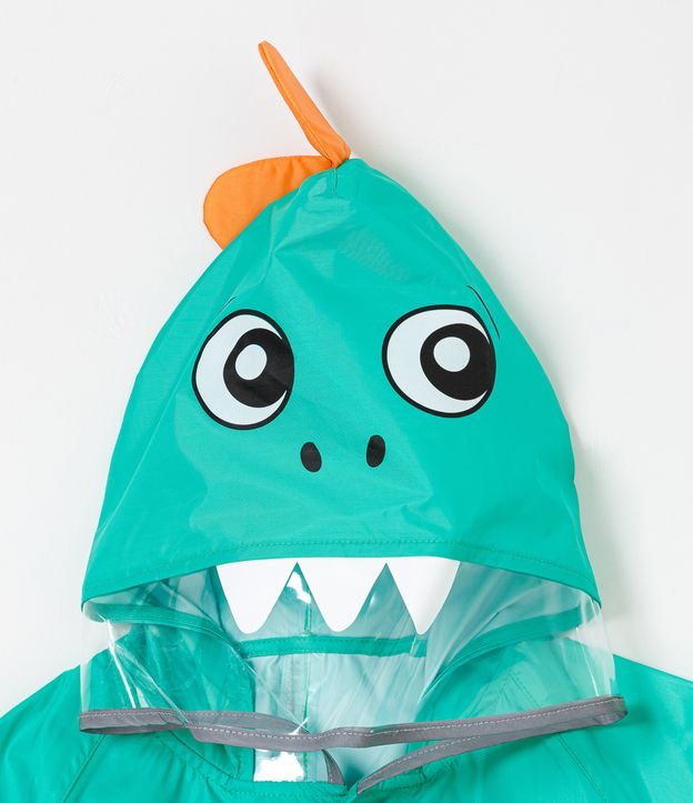 Capa de Lluvia Infantil con Dinos 3D - Talle P al M Verde 4