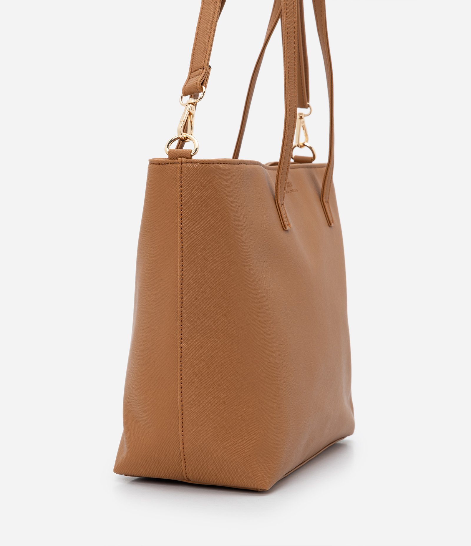 Bolsa Shopper Grande com Alças Duplas Reguláveis Marrom Caramelo 6