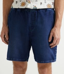 Bermuda Skinny em Jeans com Amarração