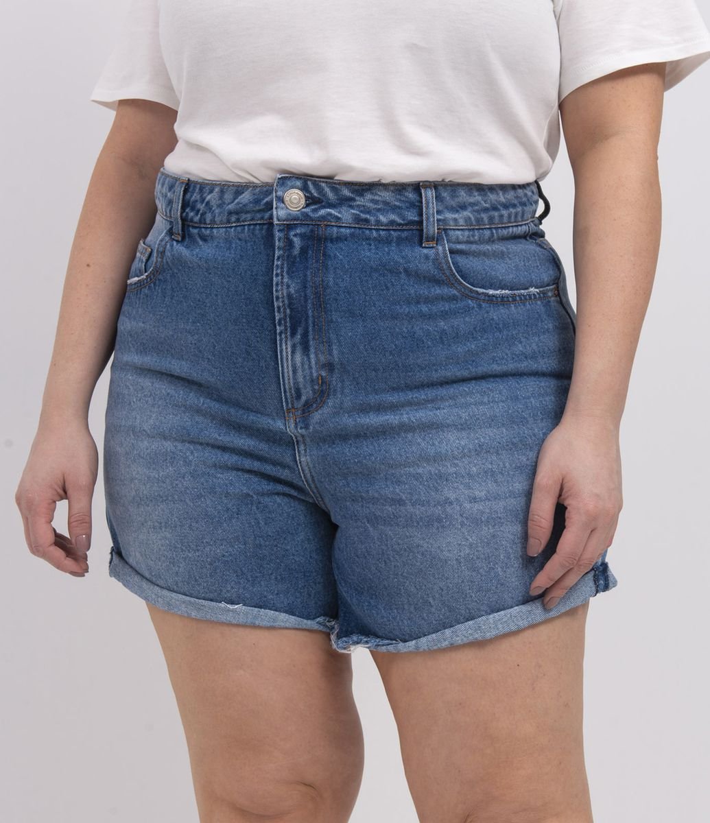 Kit com 5 Short Jeans Feminino Com Elastico no Shoptime