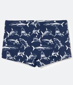 Sunga Infantil Boxer Estampa Tubarões - Tam 5 a 14 anos