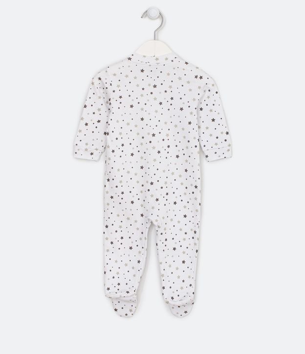 Mono Infantil en Suedine con Estampados de Estrellas - Talle RN a 18 meses Blanco 2