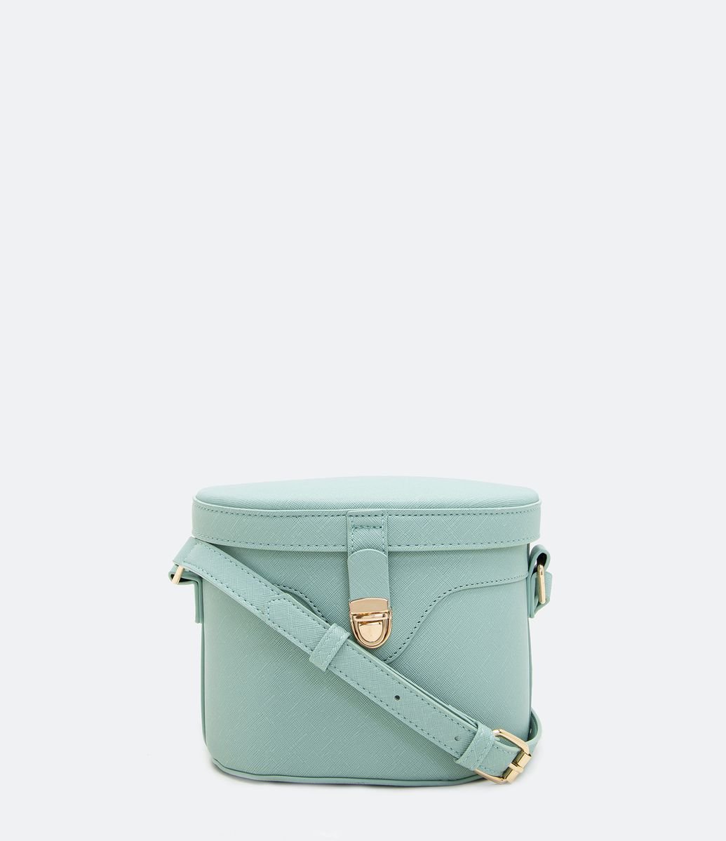 Bolsa Transversal Média Boxy com Recorte Verde