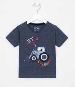 Camiseta Infantil Estampa de Tratorzinho - Tam 1 a 5 anos