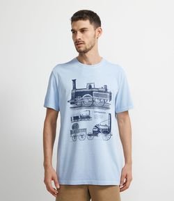 Camiseta Manga Curta Estampa Locomotiva